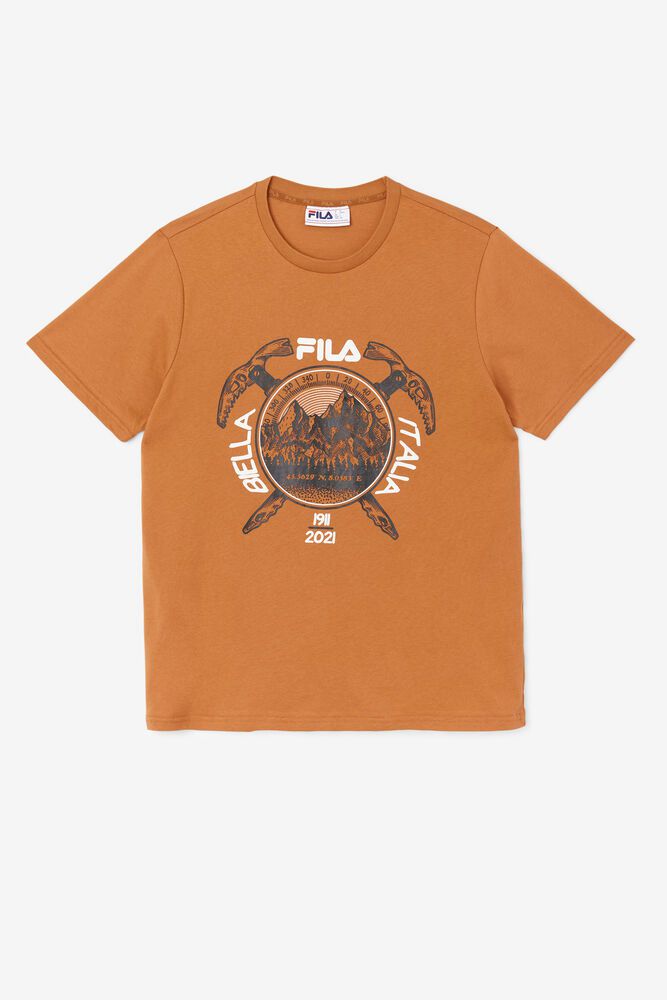 Fila T-Shirt Mens Orange Enem - Ireland 86493-USLD